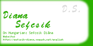 diana sefcsik business card